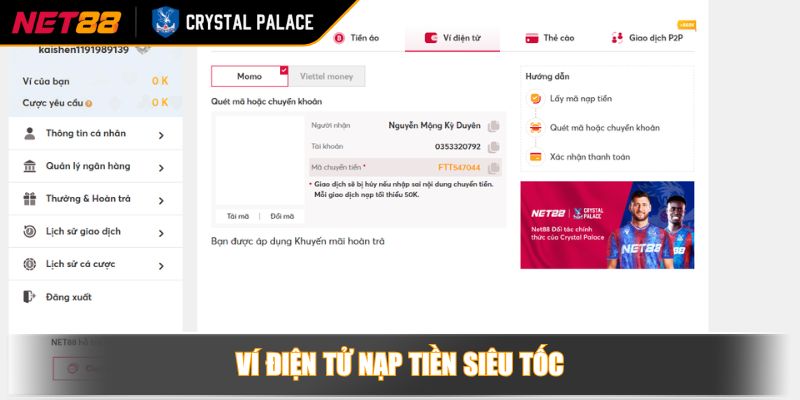 Ví điện tử nạp tiền siêu tốc