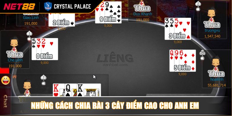 Những cách chia bài 3 cây điểm cao cho anh em 