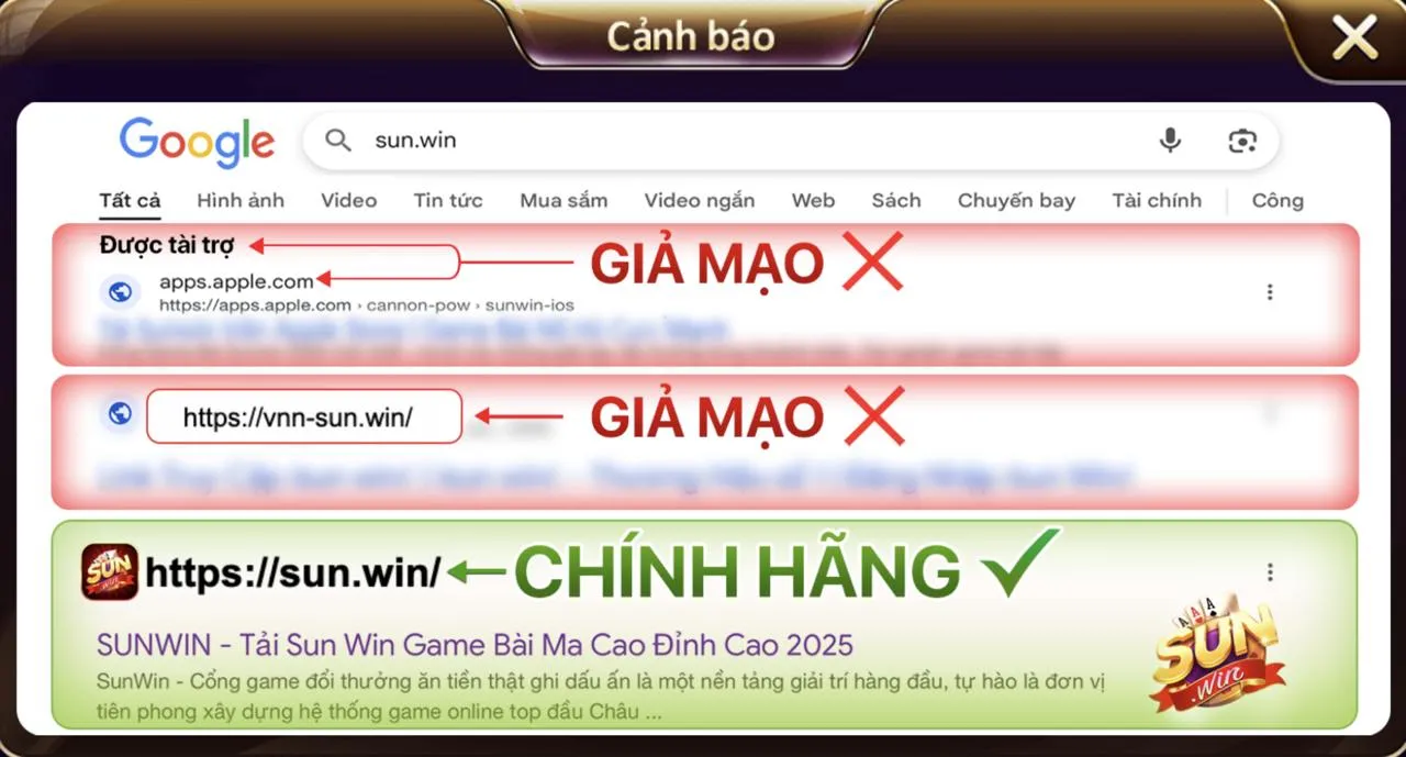 Sunwin thật chỉ hoạt động tại sun.win 3 Cách kiểm tra Sunwin thật